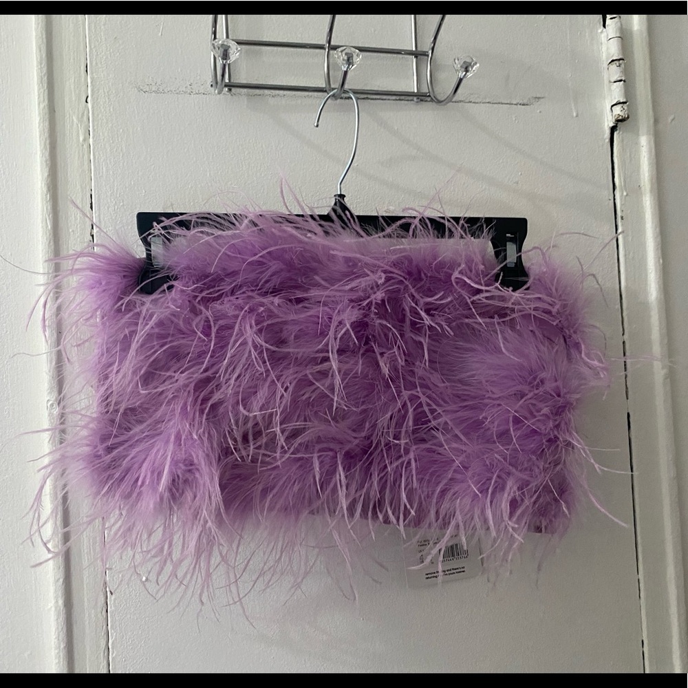 Missguided feather crop top